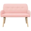Dvivietė sofa su medžio masyvo kojelėmis Rožinė Bouclé