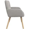 Dvivietė sofa su medžio masyvo kojelėmis Šviesiai pilka Bouclé
