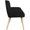 Dvivietė sofa su medžio masyvo kojelėmis 2 vietos Juoda