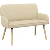 Dvivietė sofa su medžio masyvo kojelėmis 2 vietos Kreminė