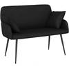 Dvivietė sofa su metalinėmis kojelėmis 2 vietos Juoda