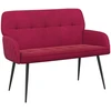 Dvivietė sofa su metalinėmis kojelėmis 2 vietos Vyno raudona
