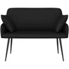Dvivietė sofa su metalinėmis kojelėmis 2 vietos Juoda