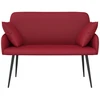 Dvivietė sofa su metalinėmis kojelėmis 2 vietos Vyno raudona