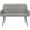 Dvivietė sofa su metalinėmis kojelėmis 2 vietos Šviesiai pilka