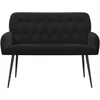 Dvivietė sofa su metalinėmis kojelėmis 2 vietos Juoda Aksomas