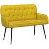 Dvivietė sofa su metalinėmis kojelėmis 2 vietos Geltona Aksomas