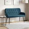 Dvivietė sofa su metalinėmis kojelėmis 2 vietos Mėlyna Aksomas