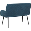 Dvivietė sofa su metalinėmis kojelėmis 2 vietos Mėlyna Aksomas