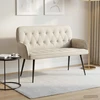 Dvivietė sofa su metalinėmis kojelėmis 2 vietos Kreminė Aksomas