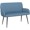 Dvivietė sofa su metalinėmis kojelėmis 2 vietos Mėlyna