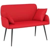 Dvivietė sofa su metalinėmis kojelėmis 2 vietos Raudona