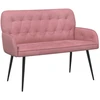 Dvivietė sofa su metalinėmis kojelėmis 2 vietos Rožinė Aksomas