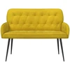 Dvivietė sofa su metalinėmis kojelėmis 2 vietos Geltona Aksomas