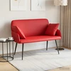 Dvivietė sofa su metalinėmis kojelėmis 2 vietos Raudona