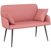 Dvivietė sofa su metalinėmis kojelėmis 2 vietos Rožinė