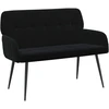 Dvivietė sofa su metalinėmis kojelėmis 2 vietos Juoda Aksomas