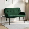 Dvivietė sofa su metalinėmis kojelėmis 2 vietos Tamsiai žalia