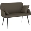 Dvivietė sofa su metalinėmis kojelėmis 2 vietos Pilka