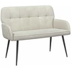 Dvivietė sofa su metalinėmis kojelėmis 2 vietos Kreminė Aksomas