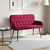 Dvivietė sofa su metalinėmis kojelėmis 2 vietos Vyno raudona