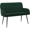 Dvivietė sofa su metalinėmis kojelėmis 2 vietos Tamsiai žalia
