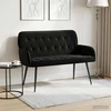 Dvivietė sofa su metalinėmis kojelėmis 2 vietos Juoda Aksomas