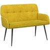 Dvivietė sofa su metalinėmis kojelėmis 2 vietos Geltona Aksomas