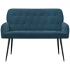 Dvivietė sofa su metalinėmis kojelėmis 2 vietos Mėlyna Aksomas