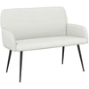 Dvivietė sofa su metalinėmis kojelėmis 2 vietos Balta