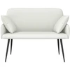 Dvivietė sofa su metalinėmis kojelėmis 2 vietos Balta