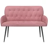 Dvivietė sofa su metalinėmis kojelėmis 2 vietos Rožinė Aksomas