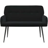Dvivietė sofa su metalinėmis kojelėmis 2 vietos Juoda Aksomas