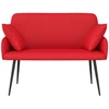 Dvivietė sofa su metalinėmis kojelėmis 2 vietos Raudona