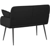 Dvivietė sofa su metalinėmis kojelėmis 2 vietos Juoda