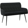 Dvivietė sofa su metalinėmis kojelėmis 2 vietos Juoda Aksomas
