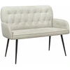 Dvivietė sofa su metalinėmis kojelėmis 2 vietos Kreminė Aksomas