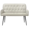 Dvivietė sofa su metalinėmis kojelėmis 2 vietos Kreminė Aksomas