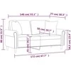 Dvivietė sofa su pagalvėlėmis, kreminės spalvos, 140cm, aksomas