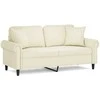 Dvivietė sofa su pagalvėlėmis, kreminės spalvos, 140cm, aksomas