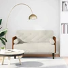 Dvivietė sofa su pagalvėlėmis, kreminės spalvos, 110 cm, aksomas