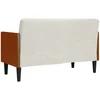 Dvivietė sofa su pagalvėlėmis, kreminės spalvos, 110 cm, aksomas