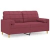 Dvivietė sofa su pagalvėlėmis, raudonojo vyno, 140cm, audinys