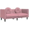 Dvivietė sofa su pagalvėlėmis, rožinės spalvos, aksomas