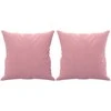 Dvivietė sofa su pagalvėlėmis, rožinės spalvos, 140cm, aksomas