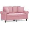 Dvivietė sofa su pagalvėlėmis, rožinės spalvos, 120cm, aksomas