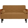 Dvivietė sofa su pagalvėlėmis, ruda, 110 cm, aksomas