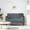 Dvivietė sofa su pagalvėlėmis, tamsiai pilka, 110 cm, aksomas