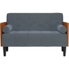 Dvivietė sofa su pagalvėlėmis, tamsiai pilka, 110 cm, aksomas