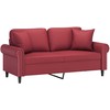 Dvivietė sofa su pagalvėlėmis, vyno, 140cm, dirbtinė oda